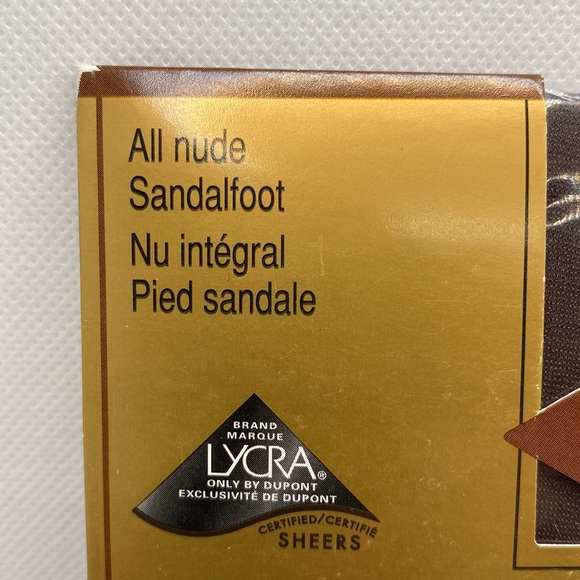 Baycrest Nude Sheers with Lycra Pantyhose Warm Brown Size Tall Sandalfoot Nylons - Picture 4 of 8